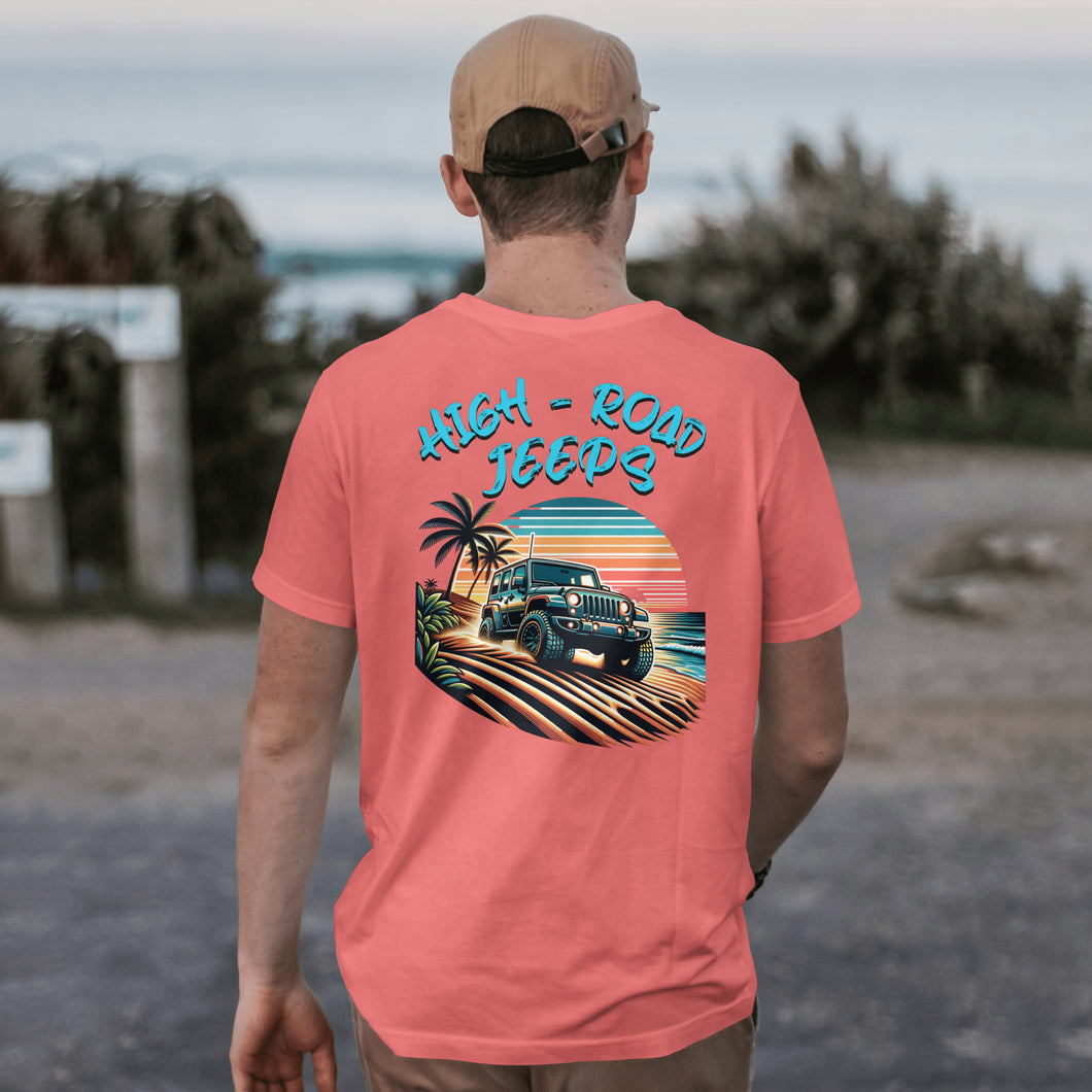 Jeep at Sunset on the Beach - Unisex Crew Neck