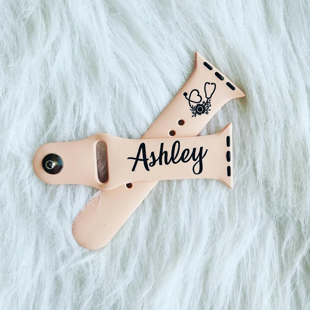 Personalized Name with Floral Stethoscope