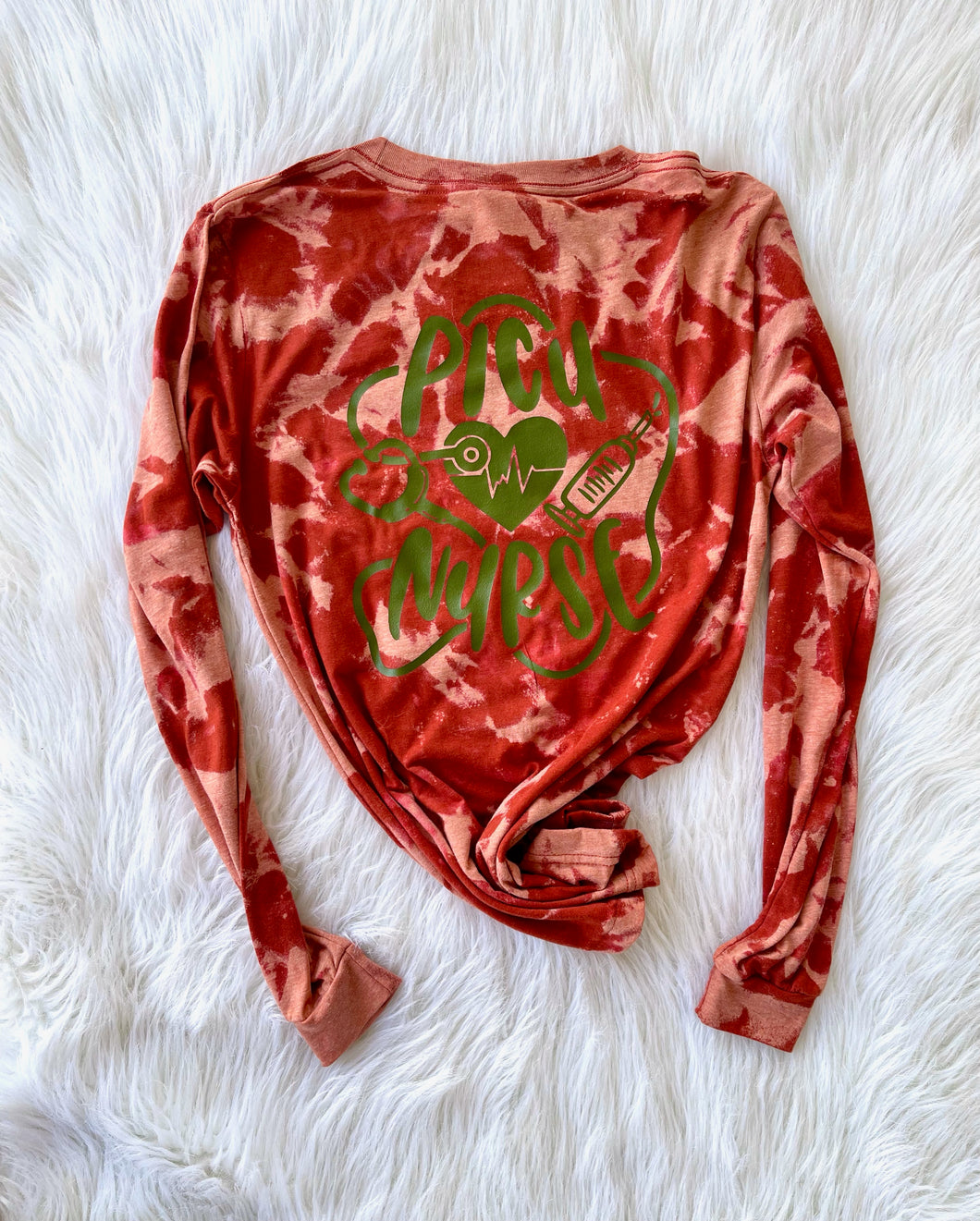 Orange Bleach Dye - Long Sleeve