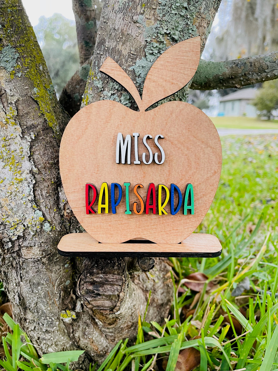 Apple Teacher Plaque - Personalized