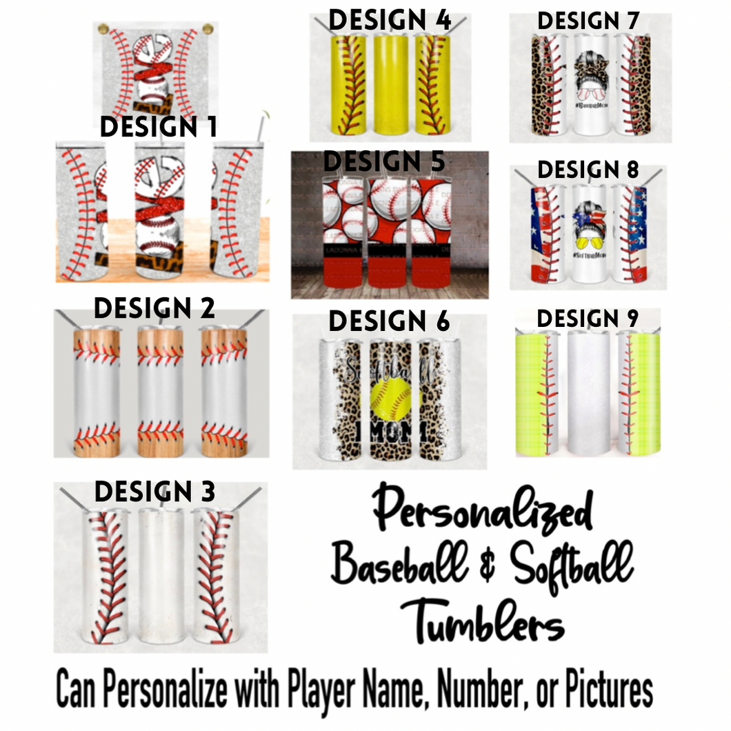 Personalized Baseball/Softball Tumbler